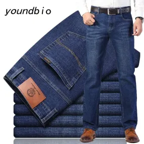 2021 Baumwolle Männer Stretch Jeans Klassischen Style Mode Lässig Business Neue Hosen 9536 27-40