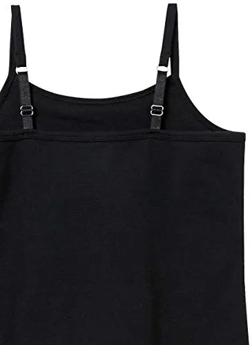 Amazon Essentials Girls' Shelf Layering Camisole, Pack of 4, Black, Small