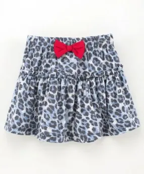Animal Print Skirt - Blue