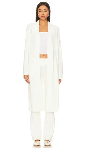Barefoot Dreams CozyChic Ultra Lite Wide Collar Long Cardi In Pearl in White