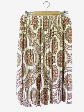 Basque White and Pink Pleated Midi Skirt 12