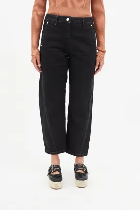 Black Contrast Stitch Denim Jeans