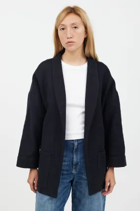 Black Fold Collar Cardigan