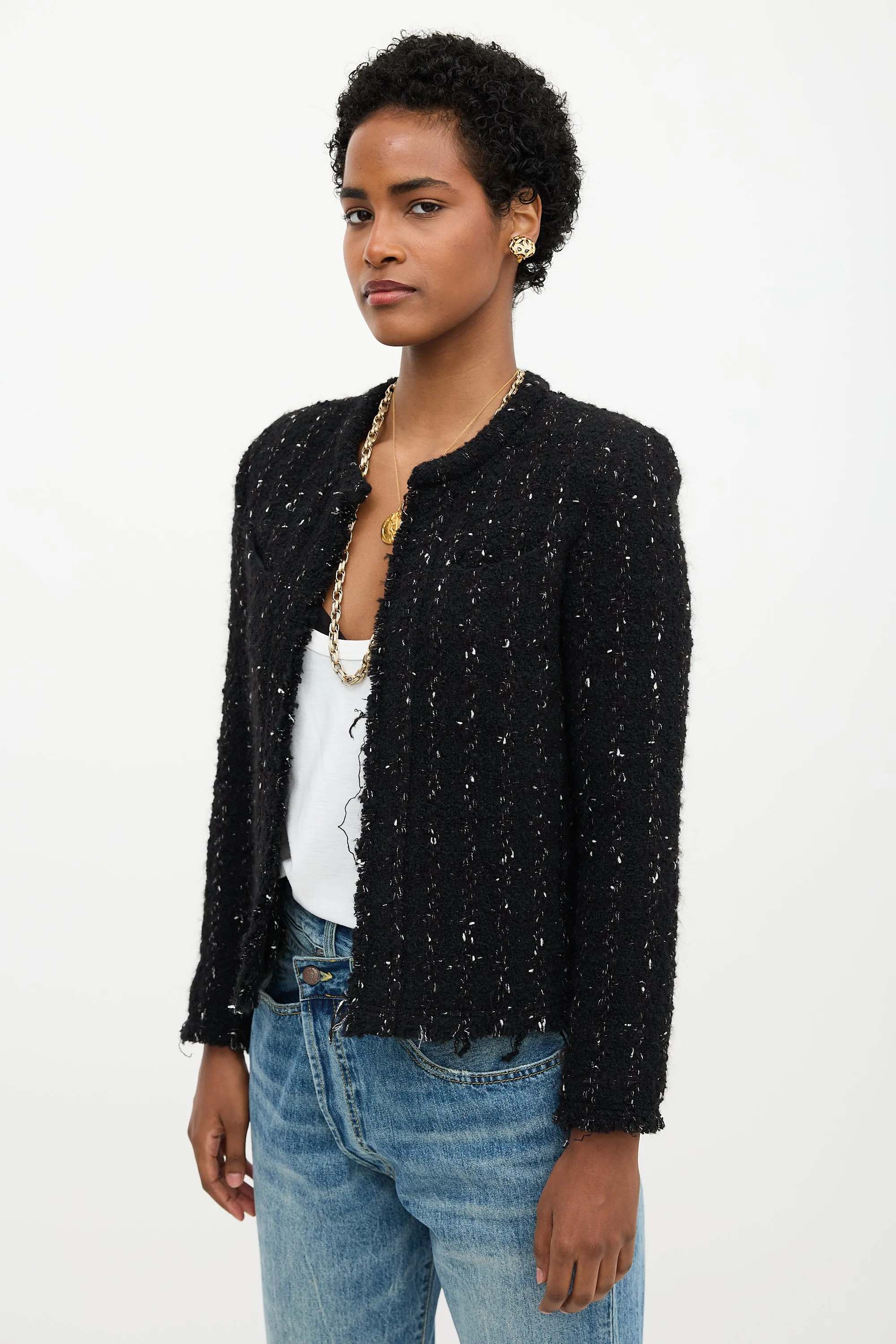 Boucle Open Front Jacket