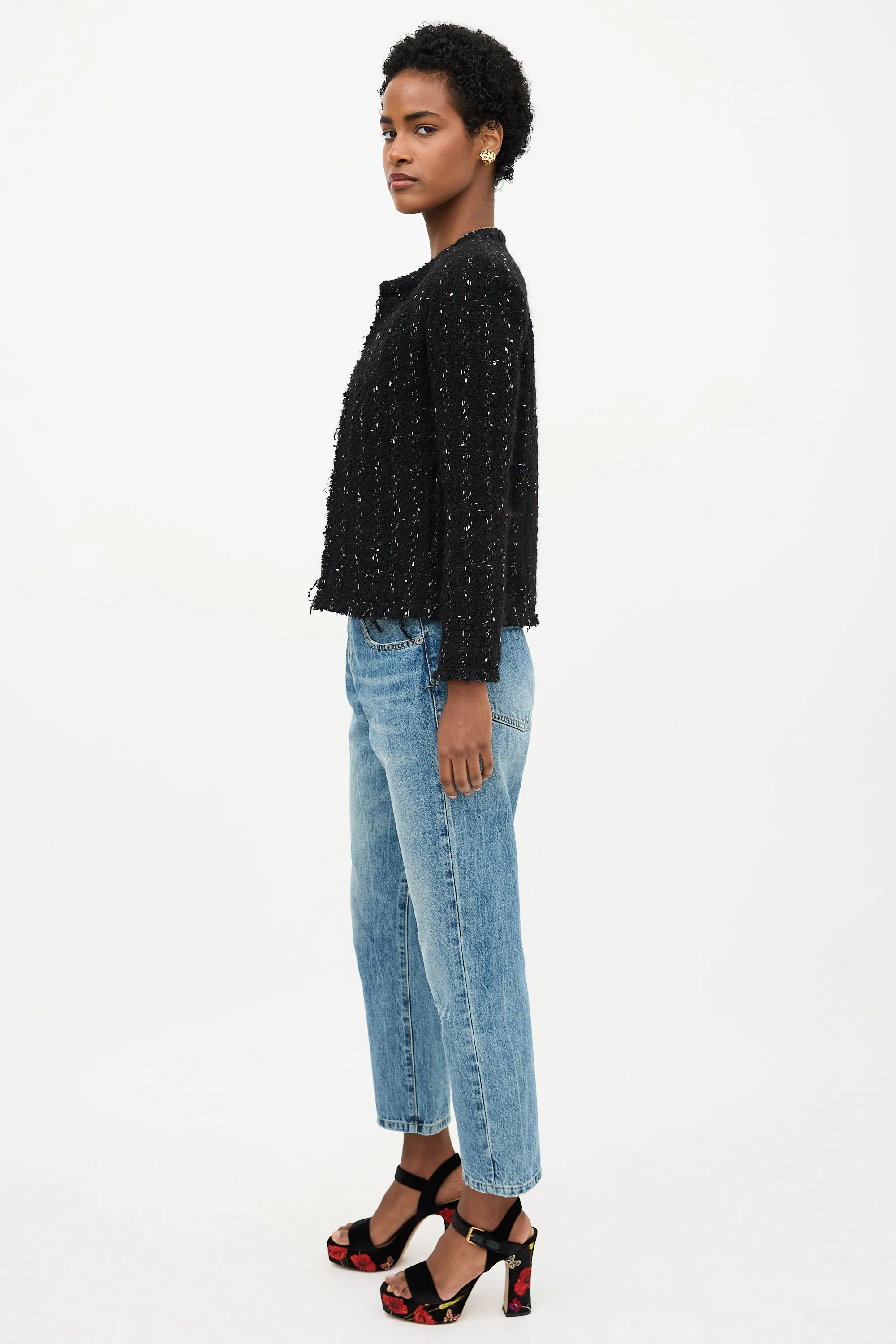 Boucle Open Front Jacket