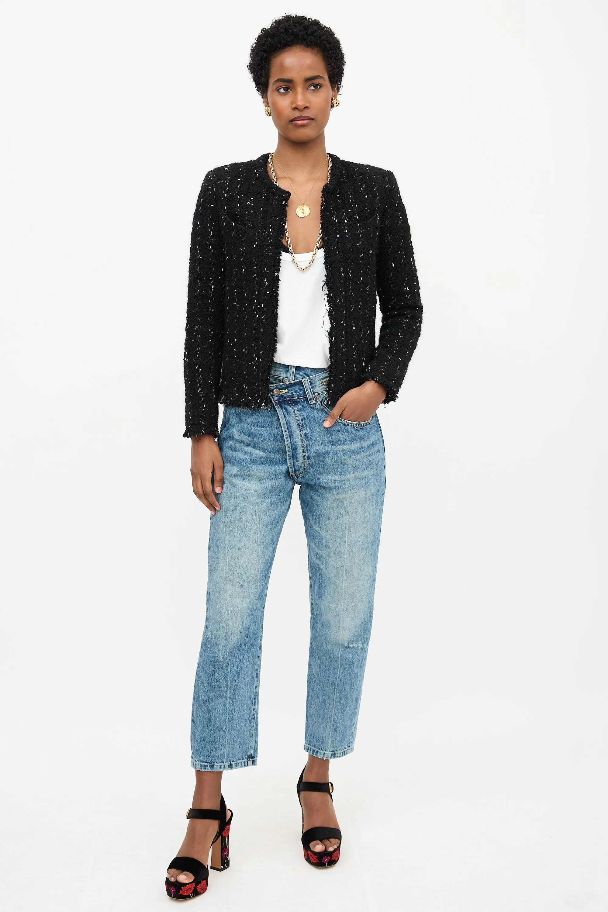 Boucle Open Front Jacket