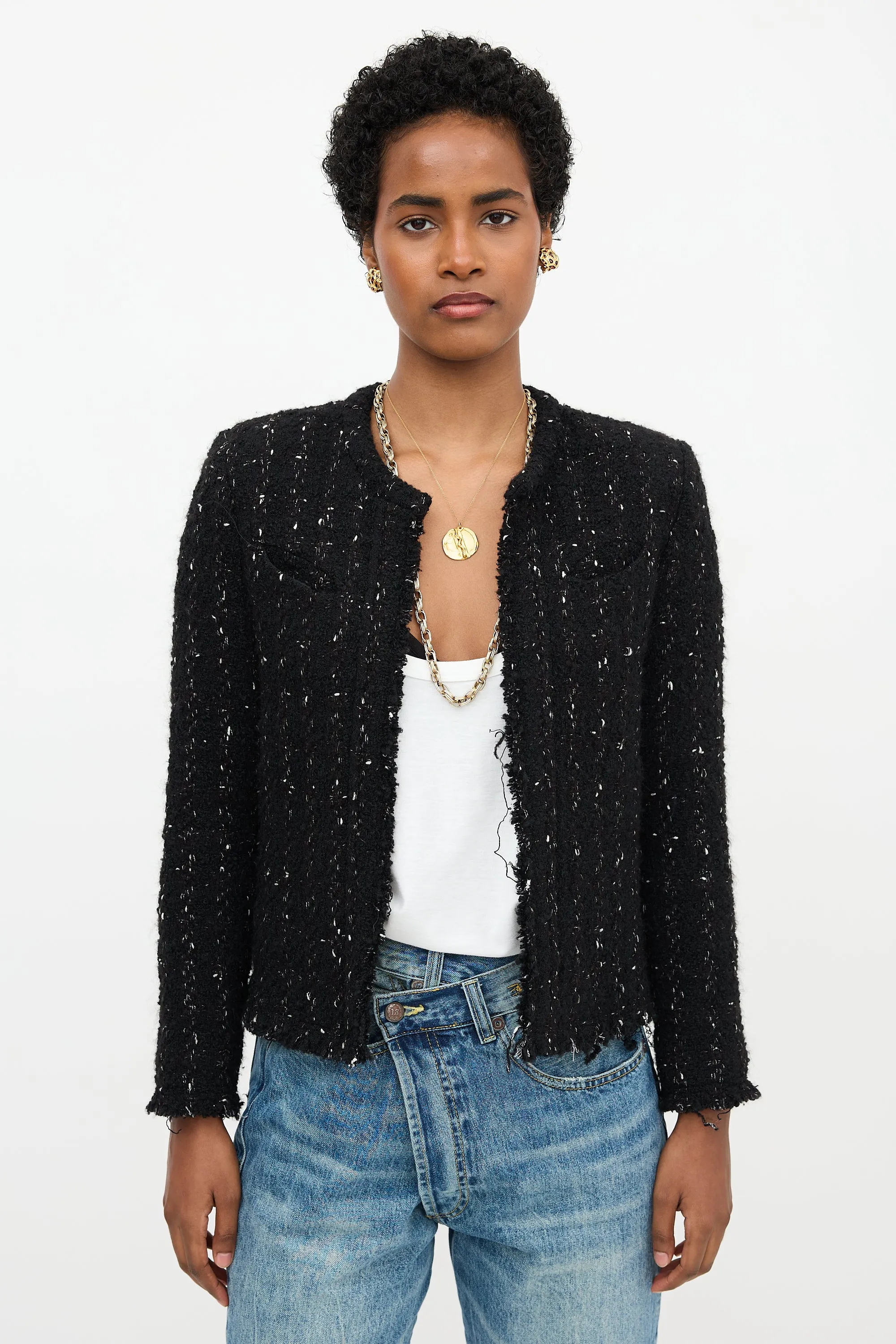 Boucle Open Front Jacket