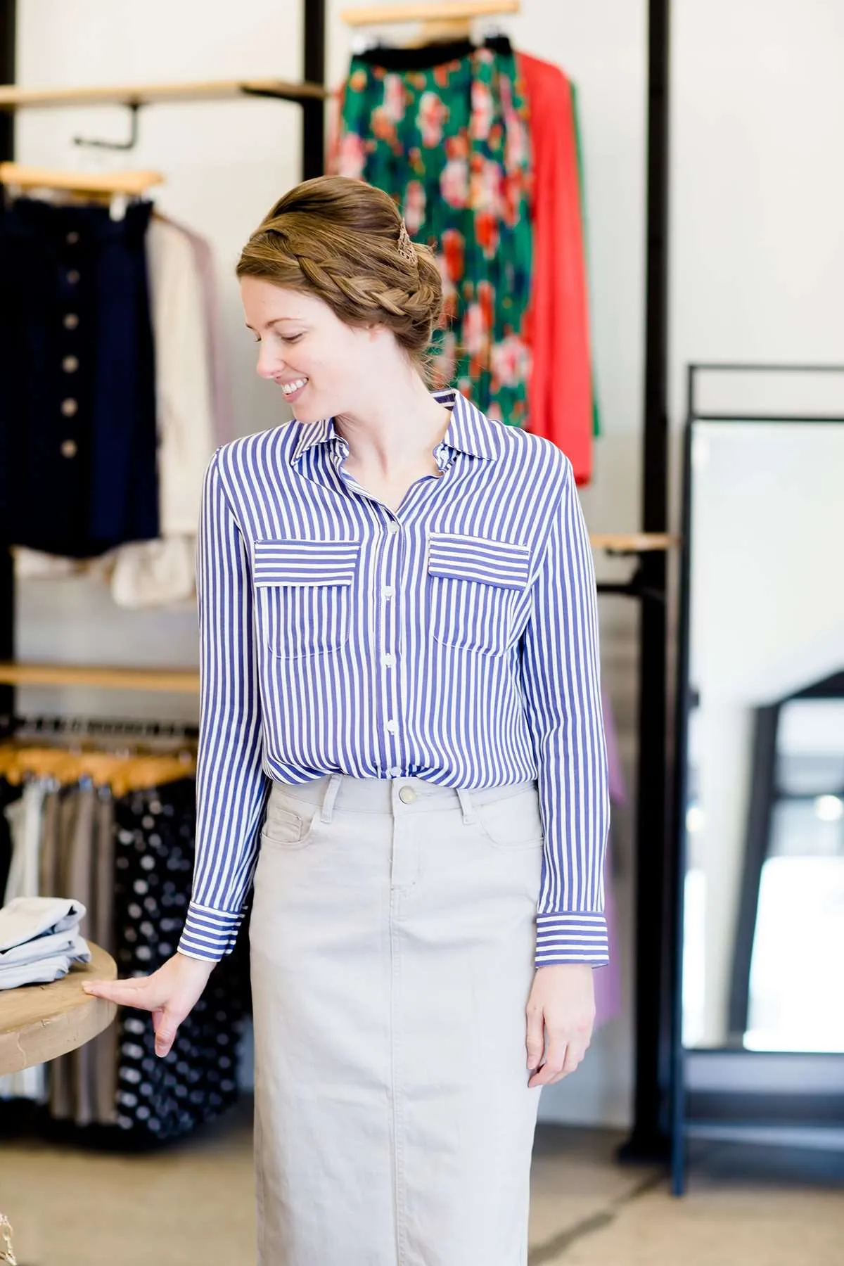 Button Down Striped Top - FINAL SALE