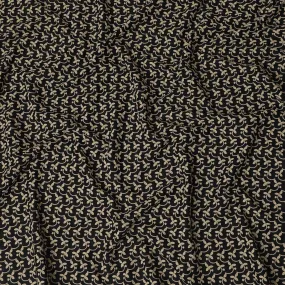 Classic Ebony and Gold Paisley Embroidered Cotton Lawn Fabric, 110cm Wide - Available by the Meter-D18866