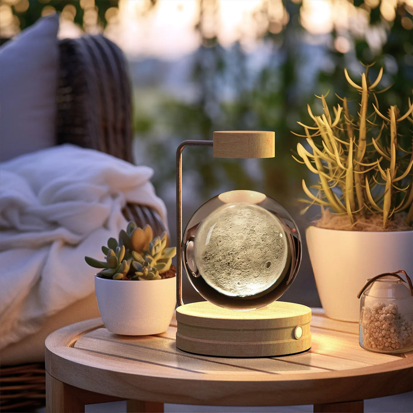 Crystal Ball Night Light | USB LED 3D Warm Bedside Lamp