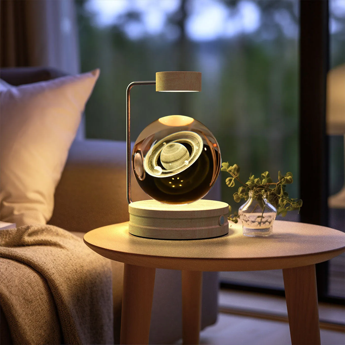 Crystal Ball Night Light | USB LED 3D Warm Bedside Lamp
