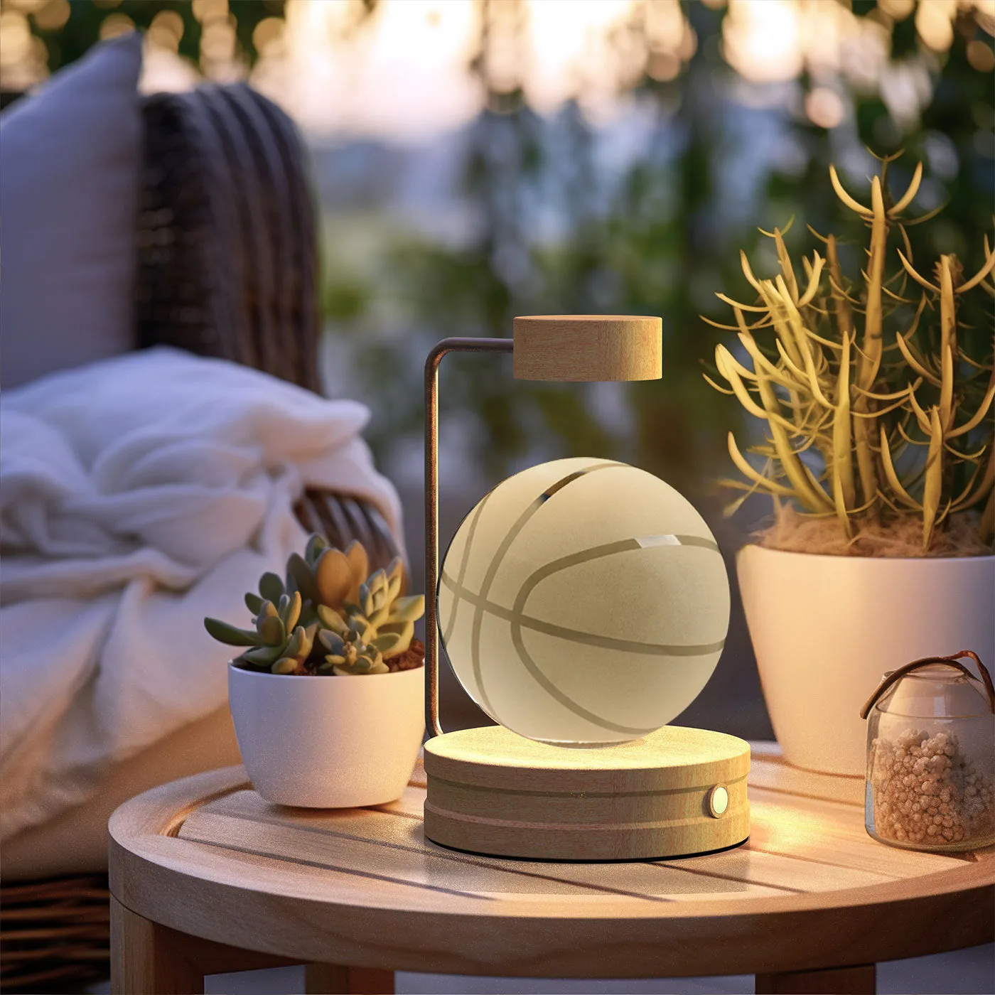 Crystal Ball Night Light | USB LED 3D Warm Bedside Lamp