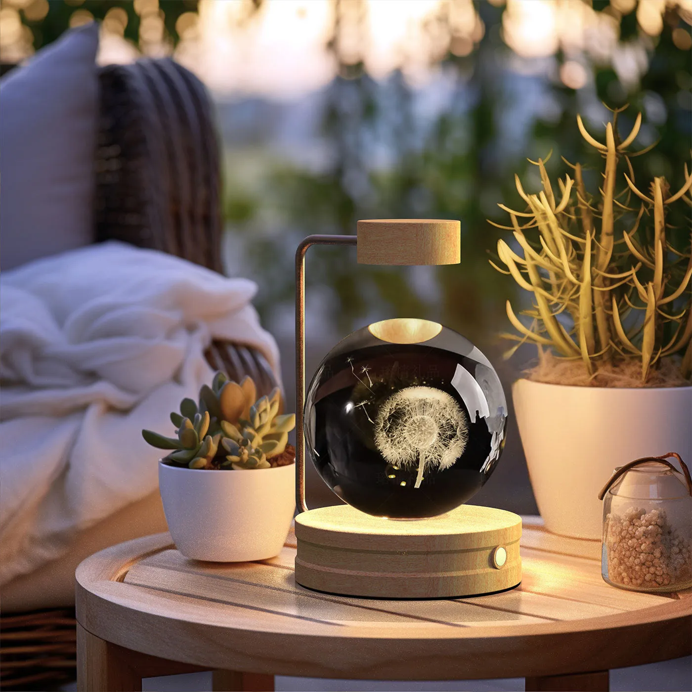 Crystal Ball Night Light | USB LED 3D Warm Bedside Lamp