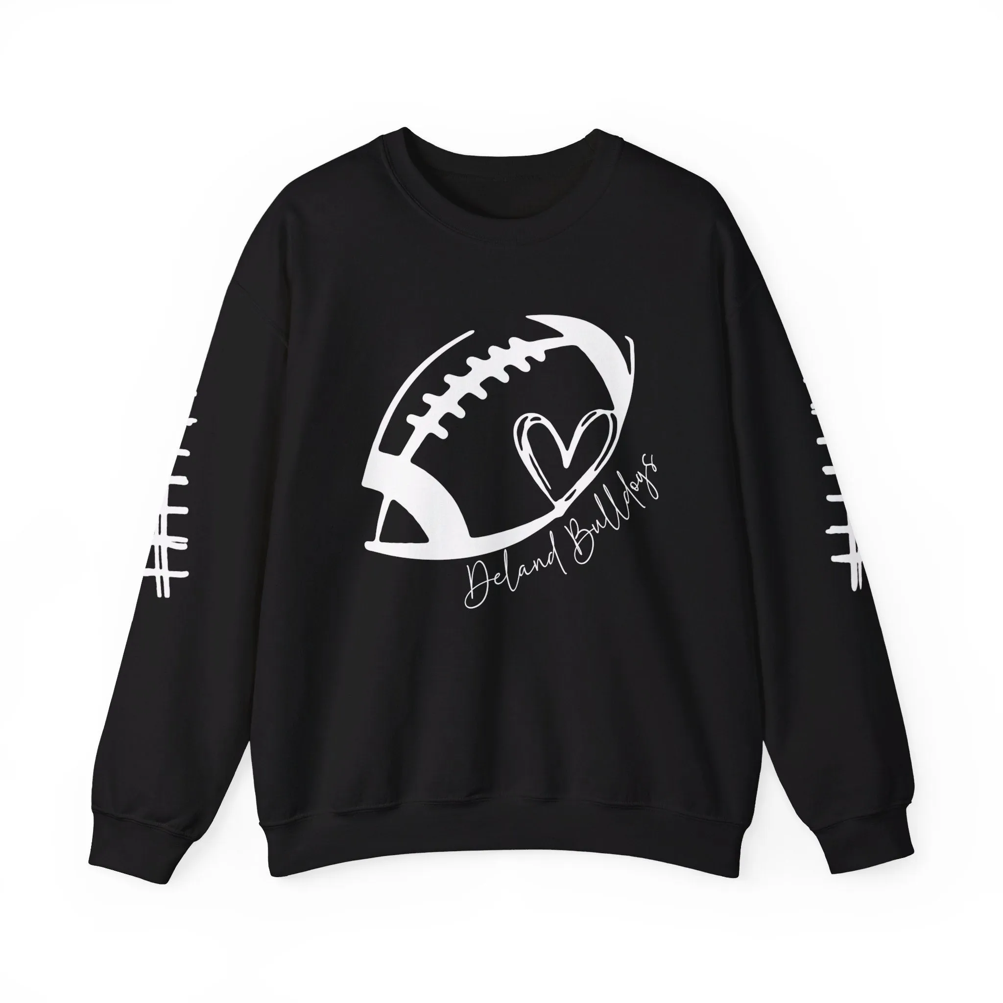 DeLand Bulldogs Football Heart Sweatshirt Unisex Crewneck Sweatshirt