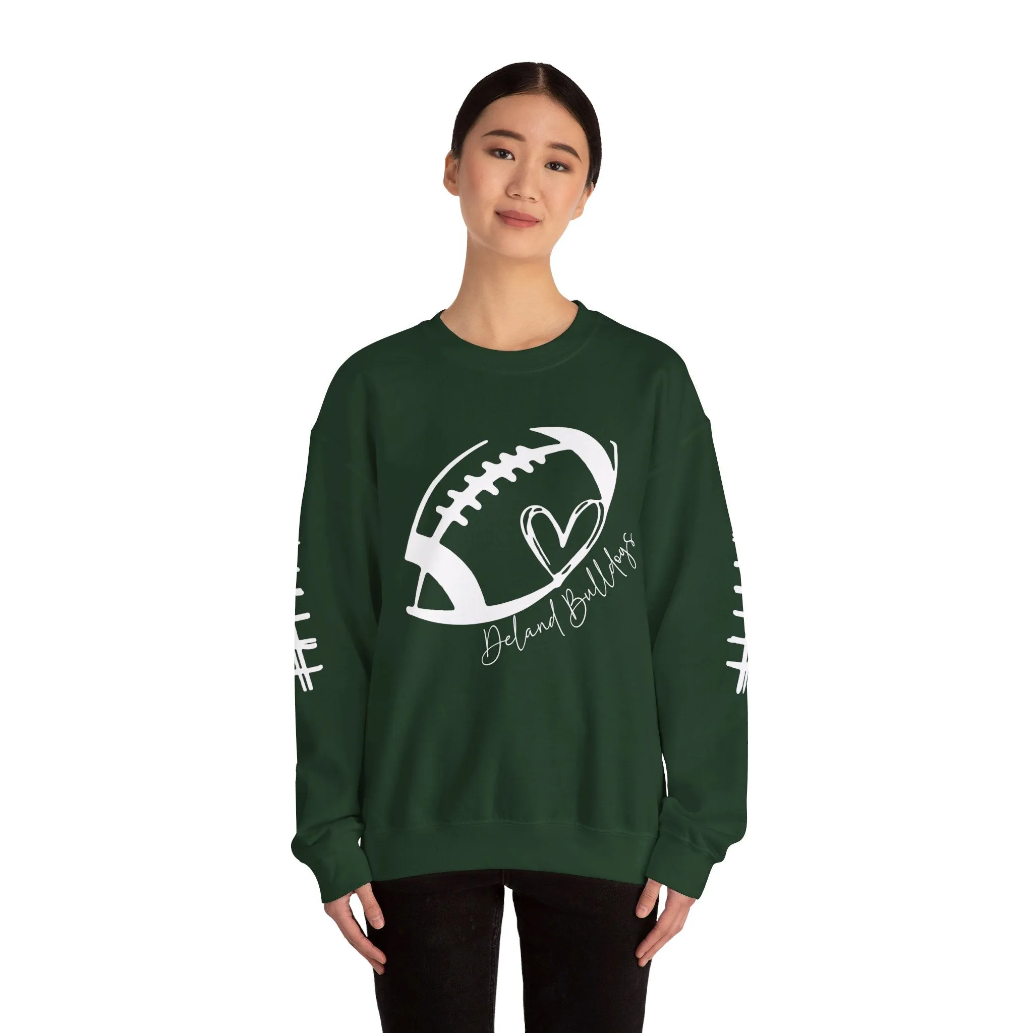 DeLand Bulldogs Football Heart Sweatshirt Unisex Crewneck Sweatshirt