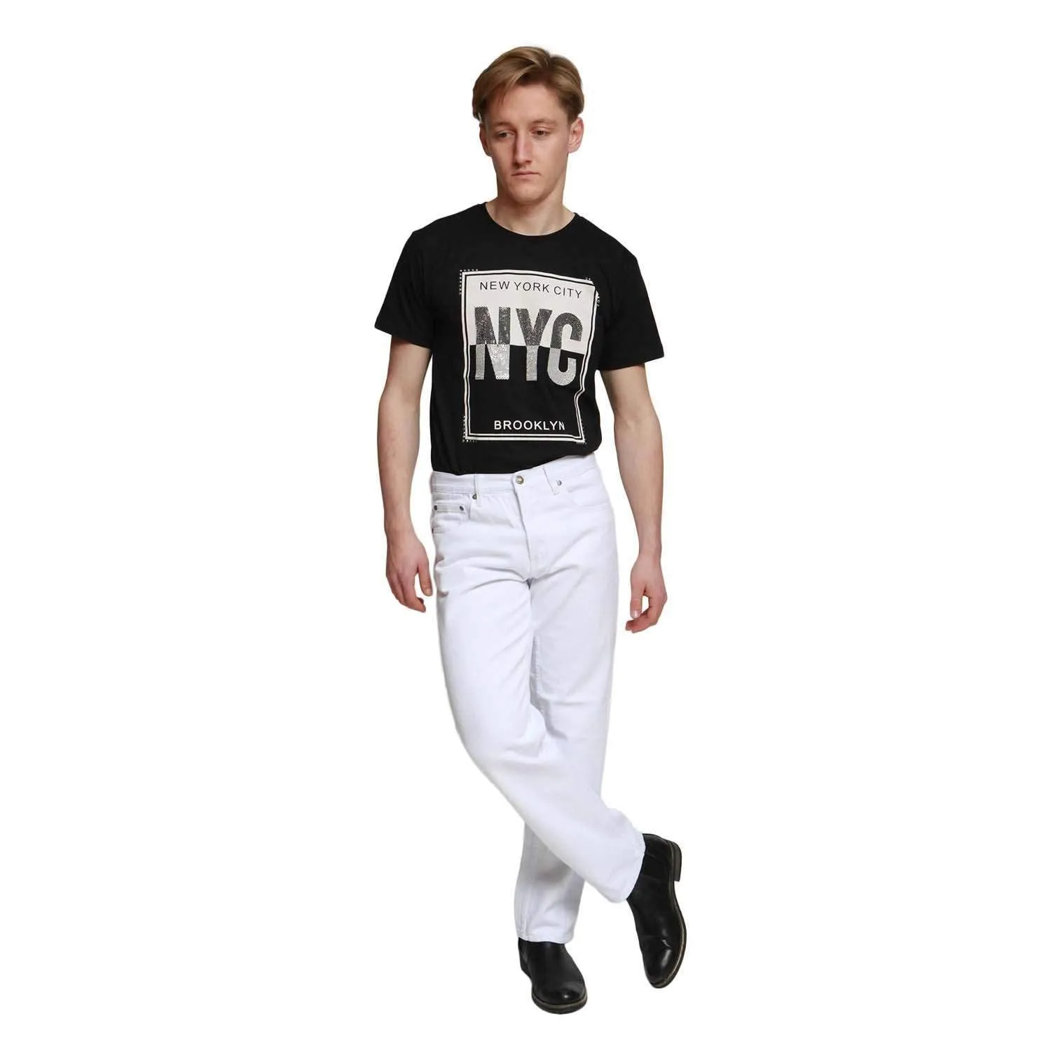 Georgio Peviani White Comfort Fit Jeans