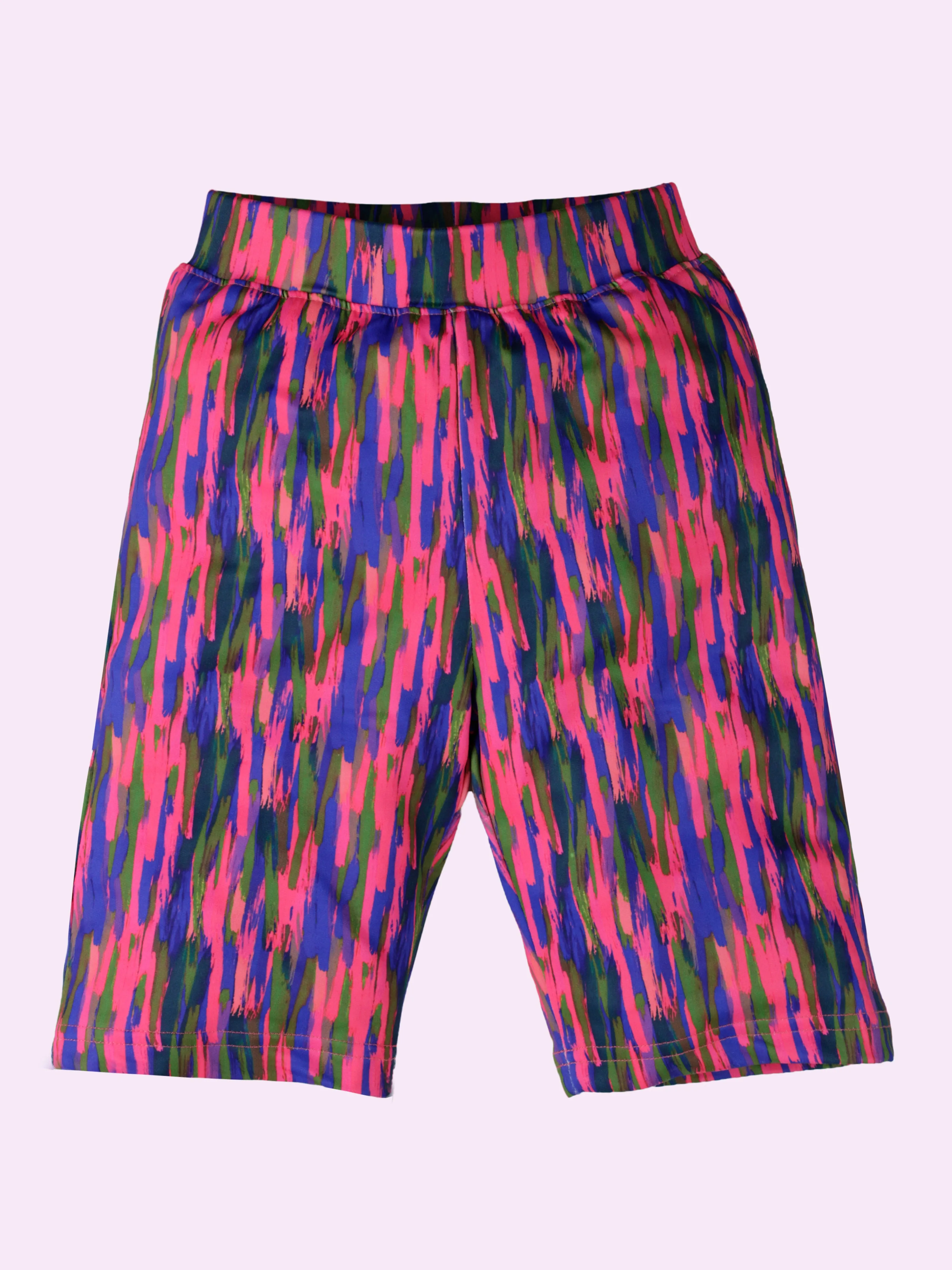Girls Knee Length Tie & Dye All Over Printed Cycling Shorts