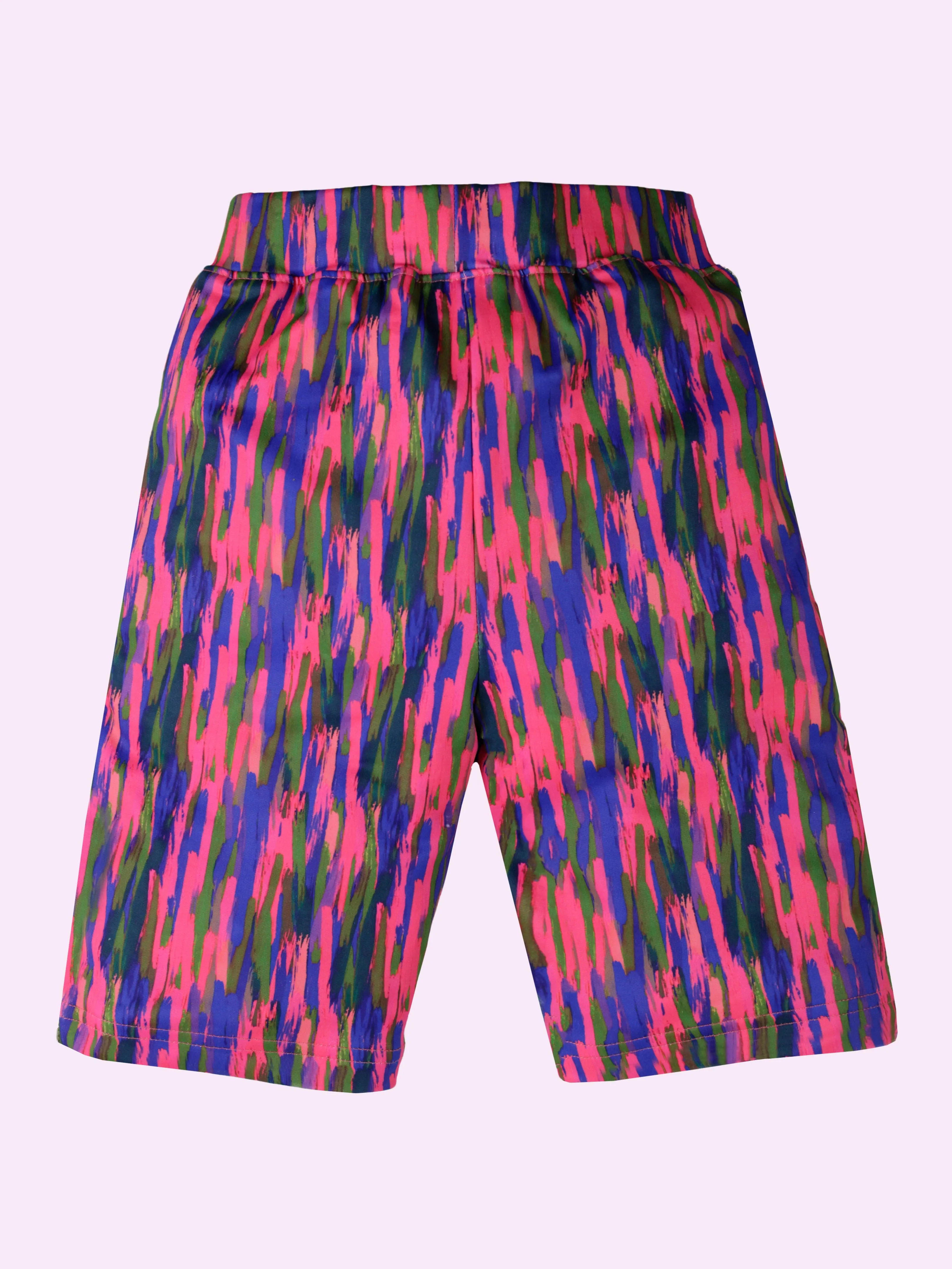 Girls Knee Length Tie & Dye All Over Printed Cycling Shorts