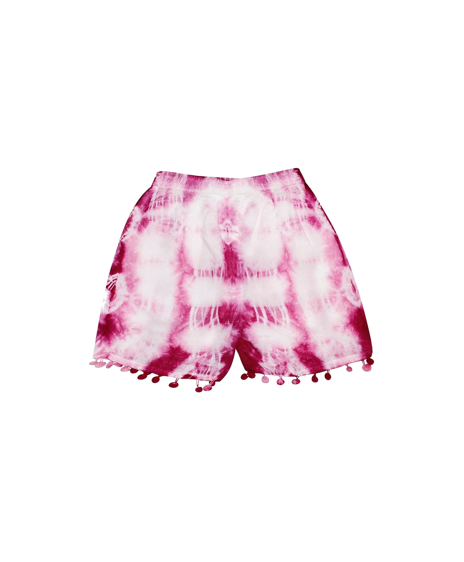 Girls Tie & Dye Shorts with Pom Pom - Pack of 2