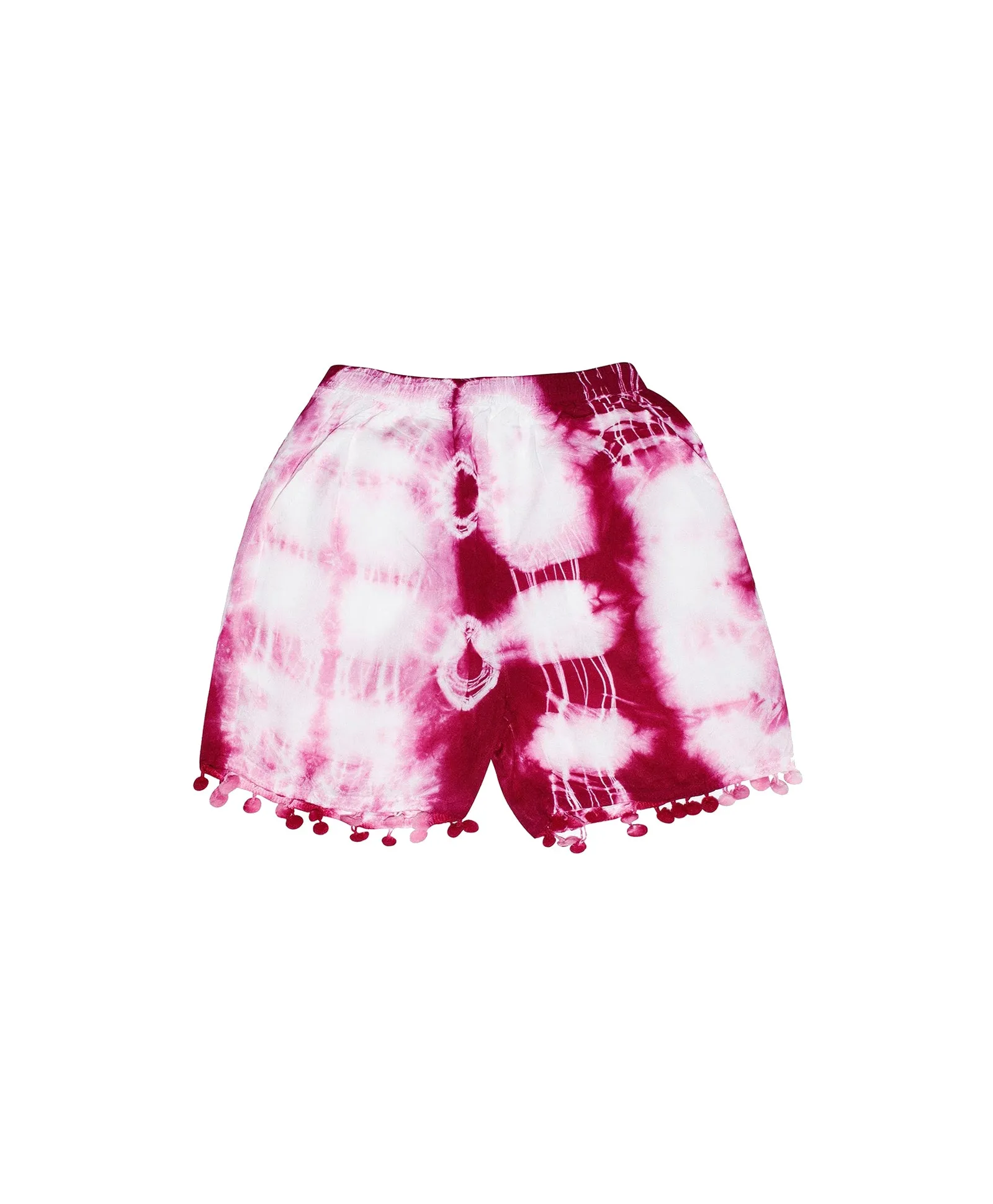Girls Tie & Dye Shorts with Pom Pom - Pack of 2