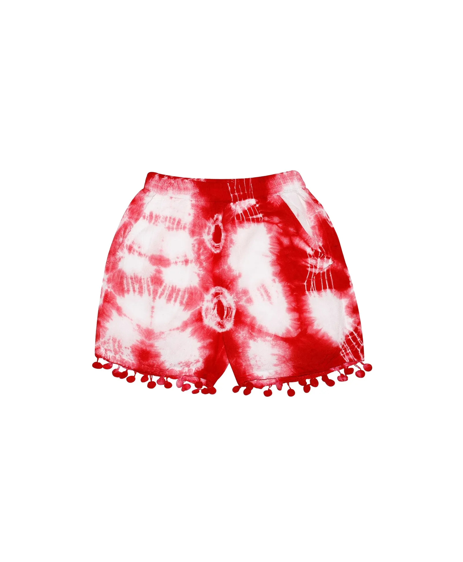 Girls Tie & Dye Shorts with Pom Pom - Pack of 2