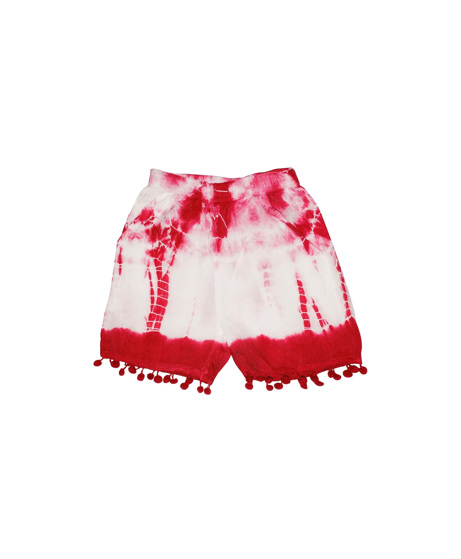 Girls Tie & Dye Shorts with Pom Pom - Pack of 2