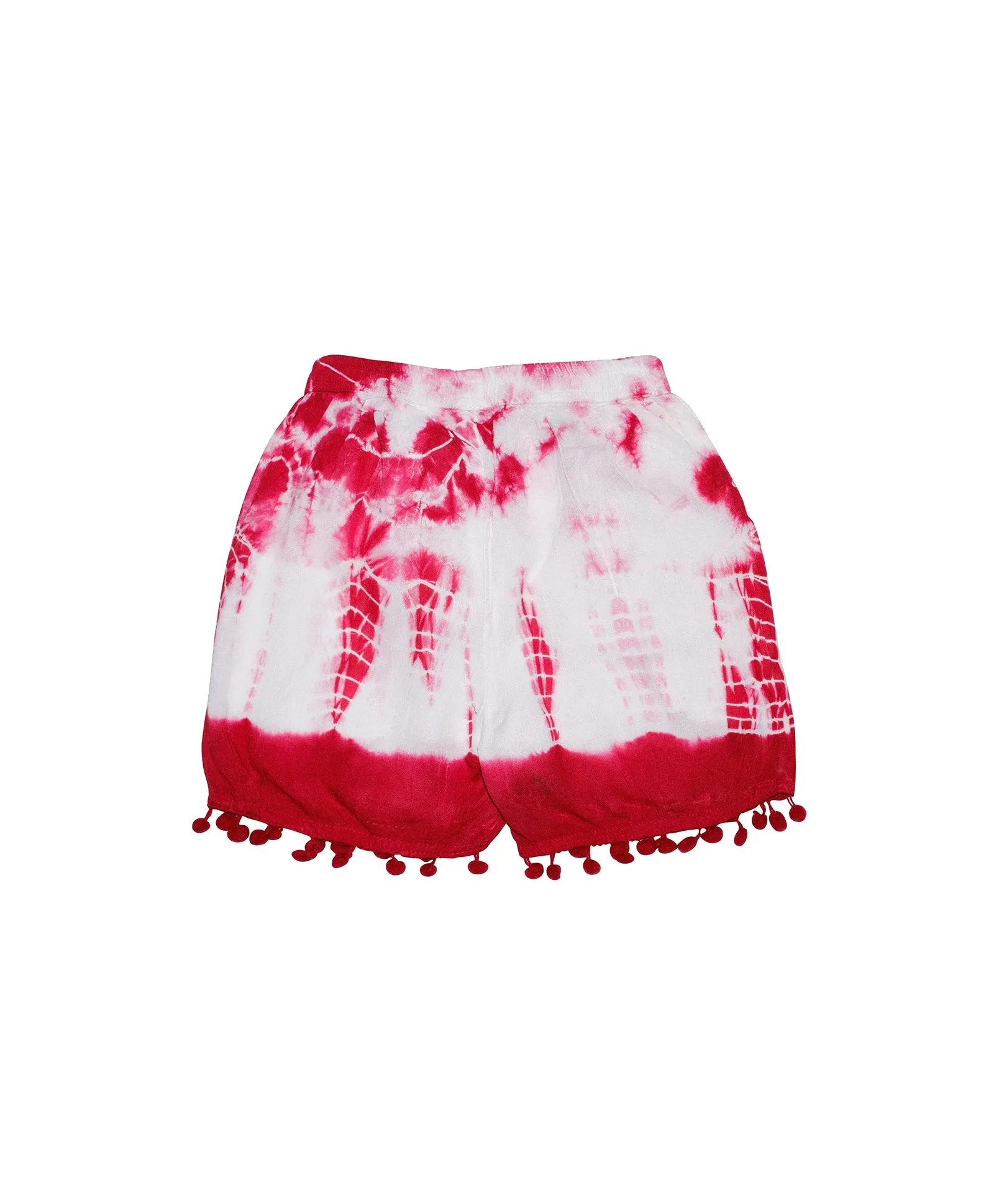 Girls Tie & Dye Shorts with Pom Pom - Pack of 2