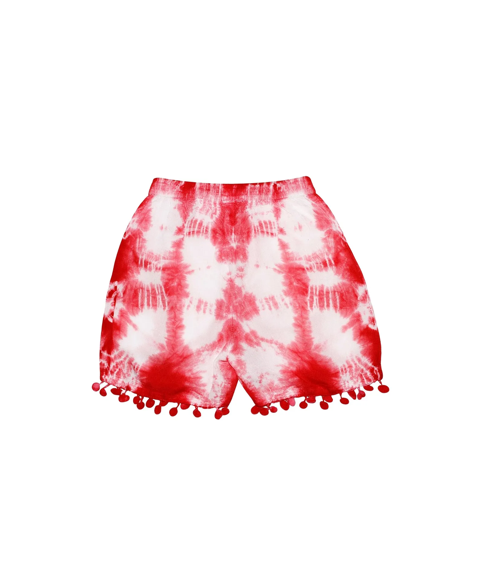 Girls Tie & Dye Shorts with Pom Pom - Pack of 2