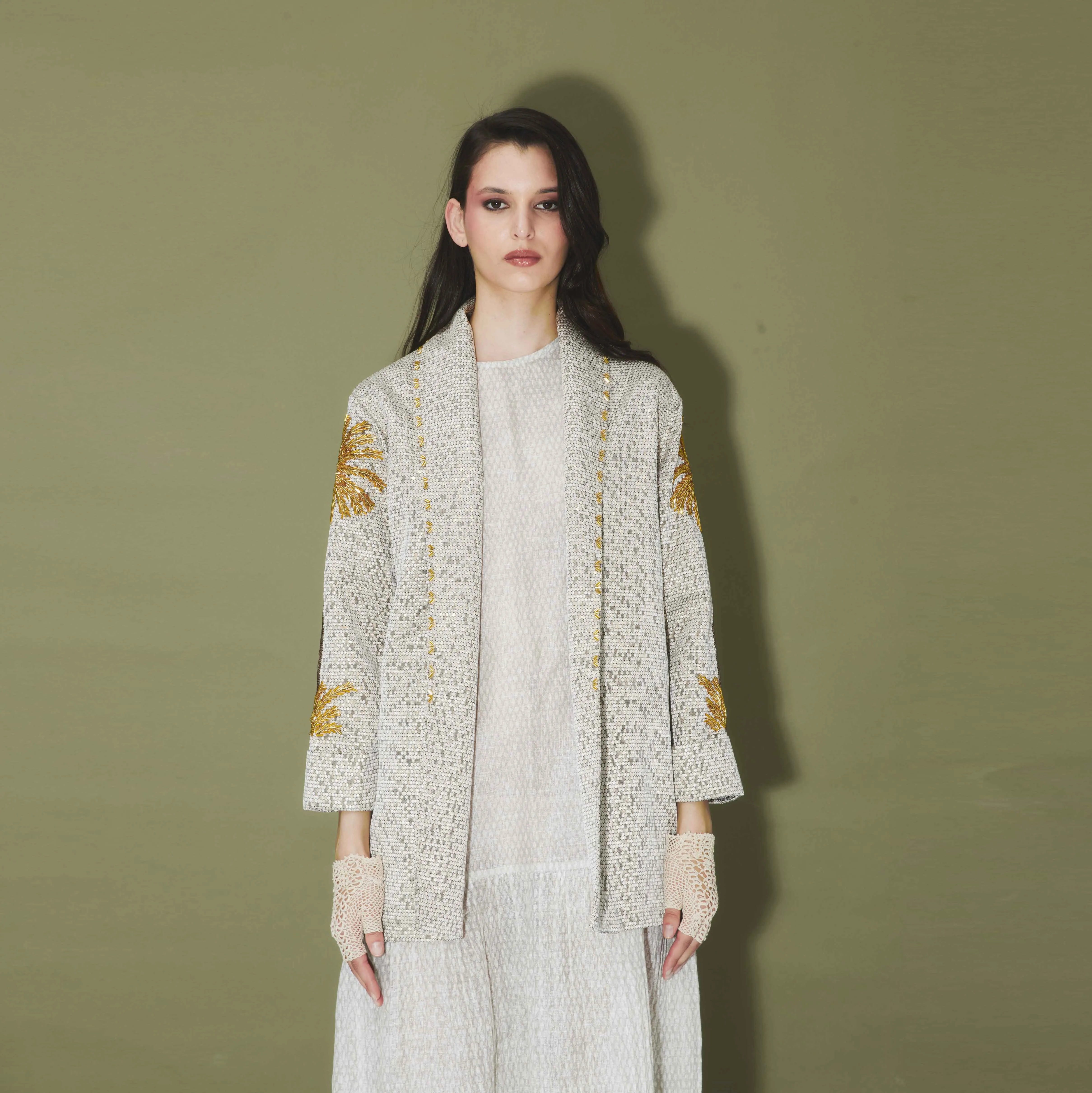 GOLD PALM HONEYCOMB GOLD JACKET
