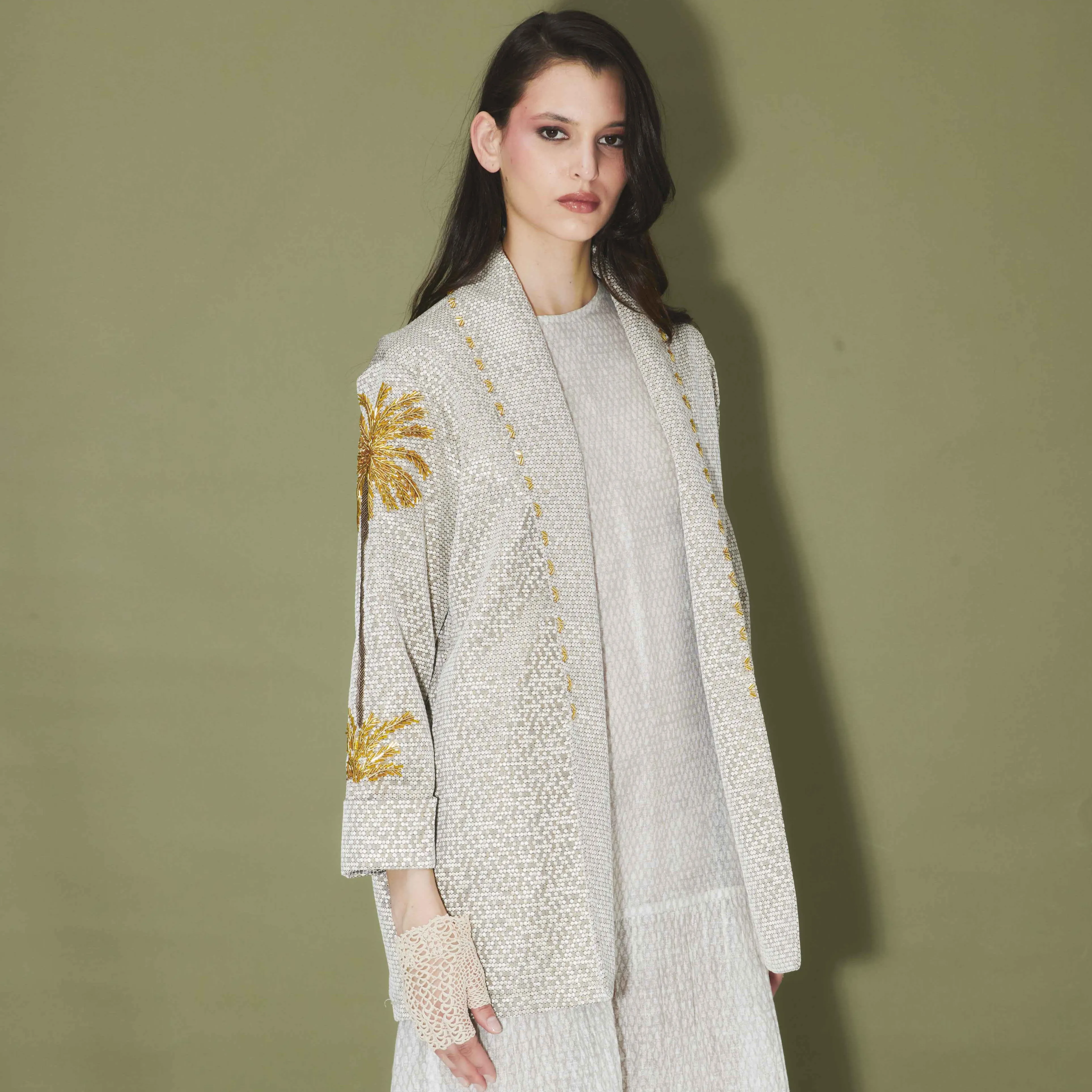 GOLD PALM HONEYCOMB GOLD JACKET
