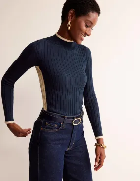 Isodora Ribbed Jumper-Navy