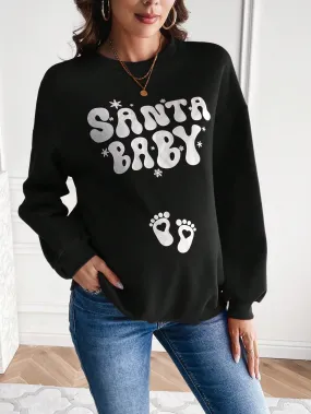 Maternity Sweatshirt With Text Print