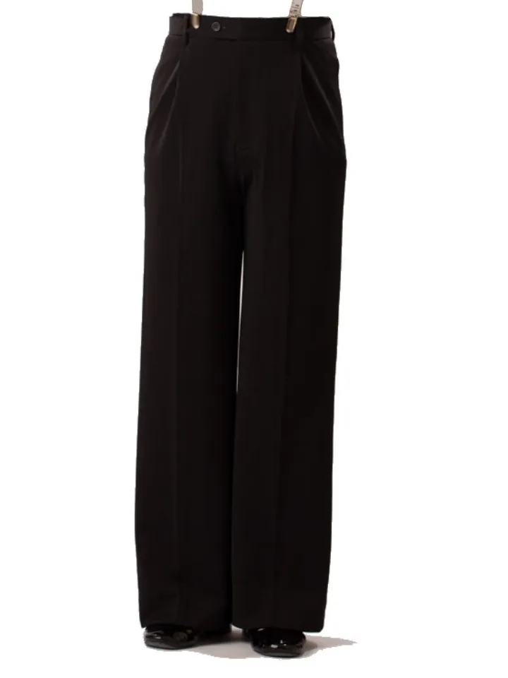 Men's Black Smooth or Standard Ballroom Pants with Belt Loops and Pockets MP54