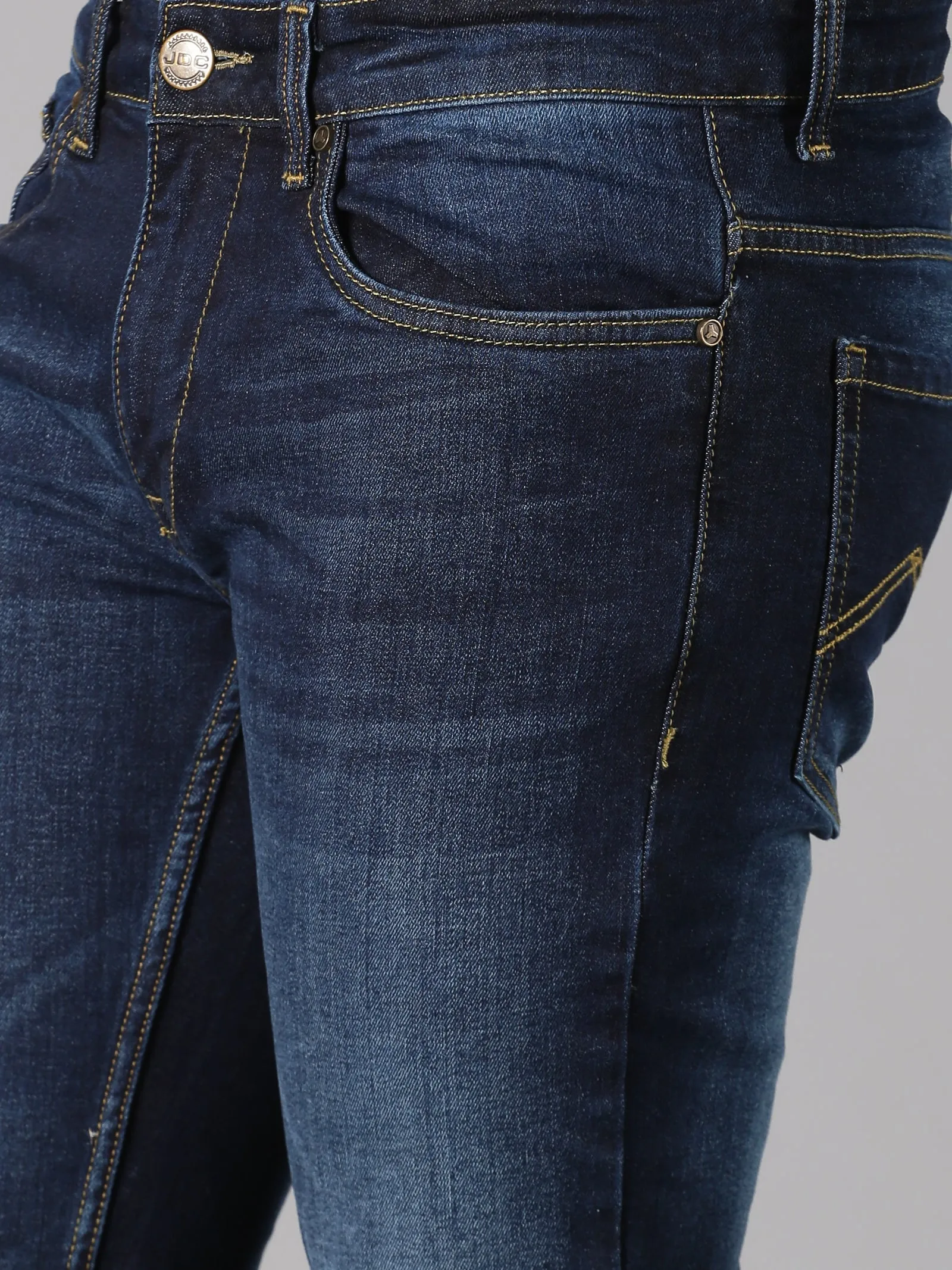 MEN'S NAVY WASHED SLIM FIT JEANS