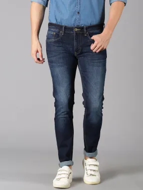 MEN'S NAVY WASHED SLIM FIT JEANS