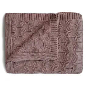 Mushie Knitted Honeycomb Baby Blanket (Desert Rose)