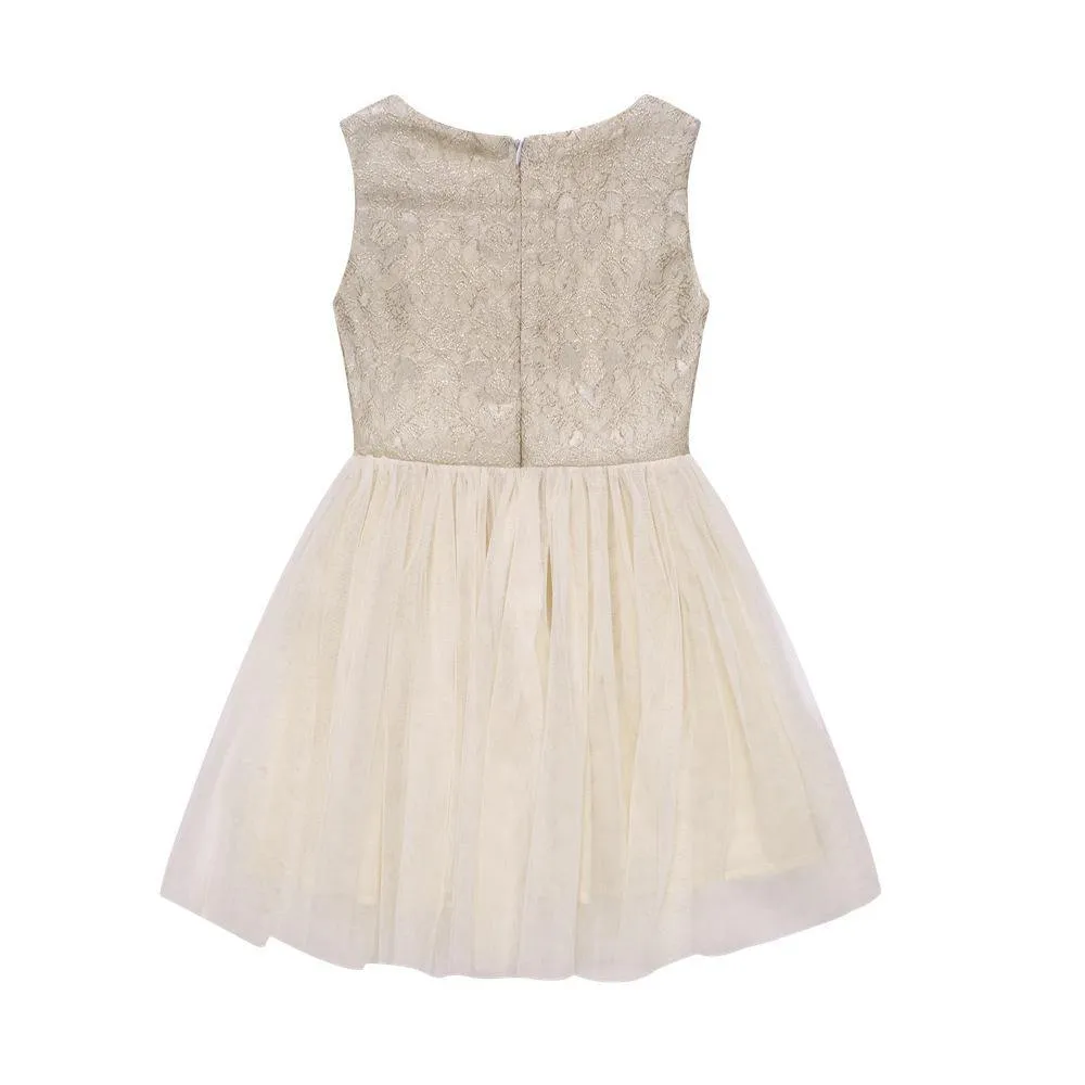 OFF WHITE MESH FABRIC DRESS