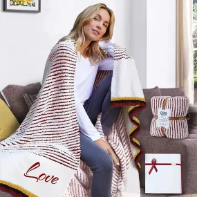 Qsimi Ultra Soft Throw Luxury Cozy Knit Blanket Sealed Gift Box 60" X 80" New
