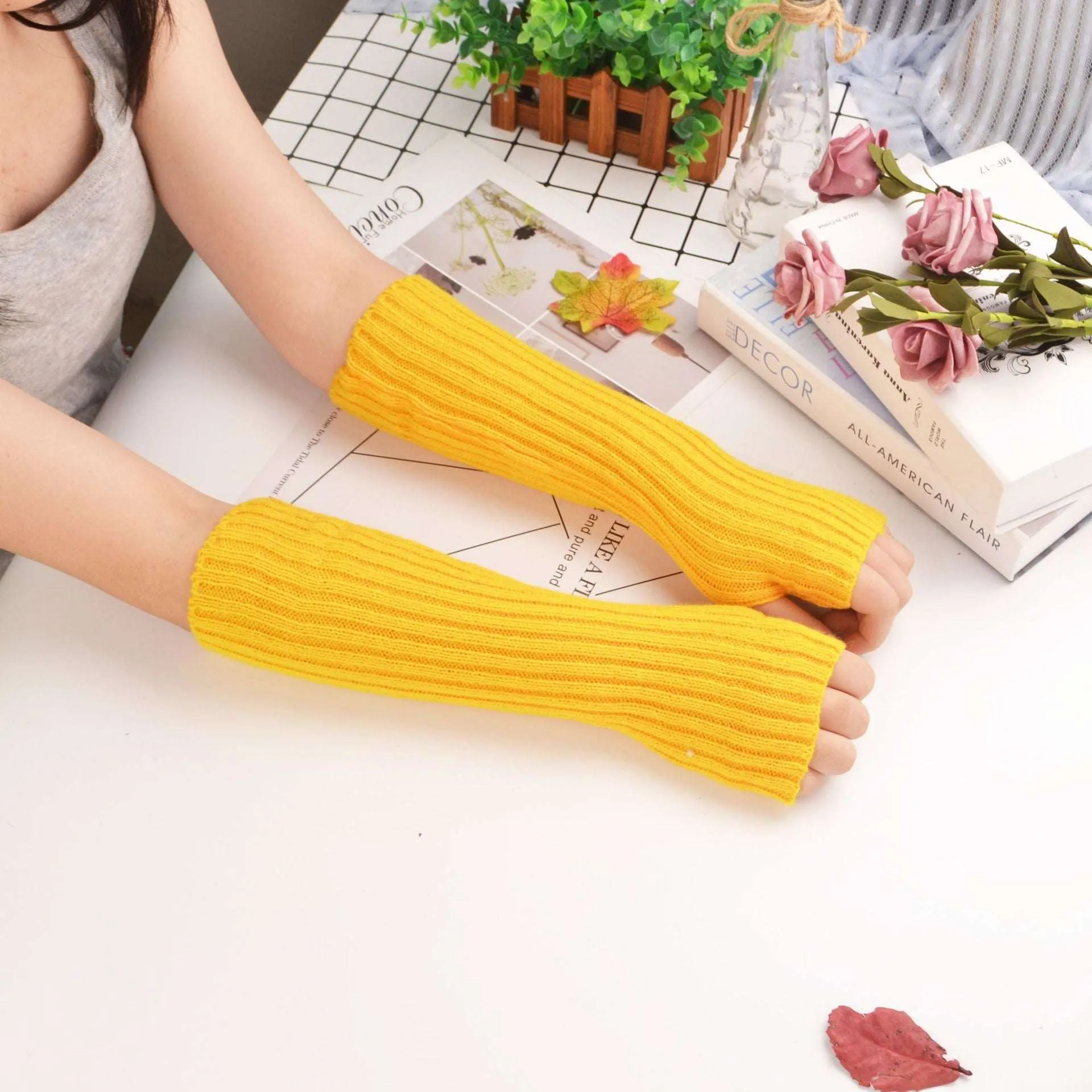 Rainbow Cozy Arm Warmers