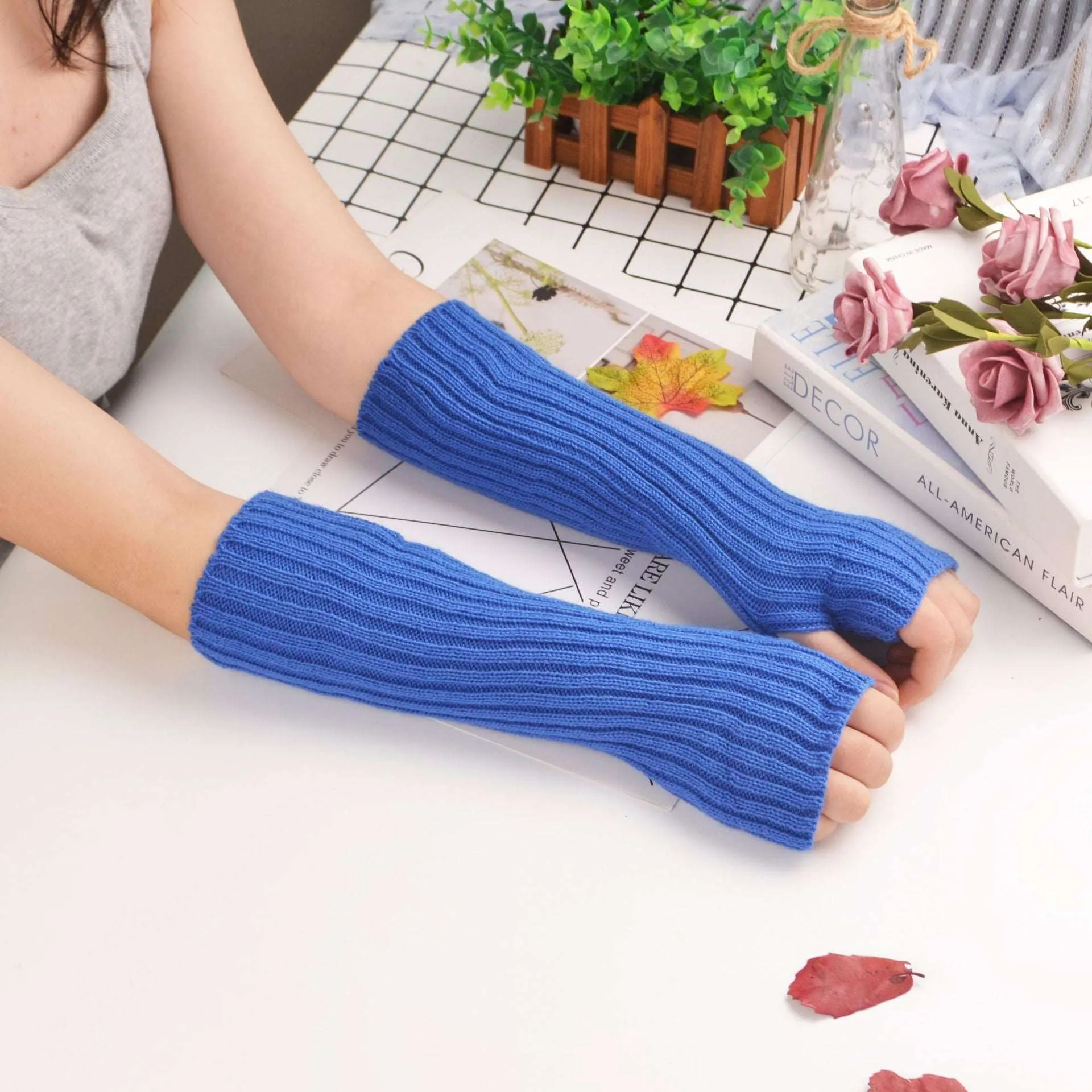 Rainbow Cozy Arm Warmers