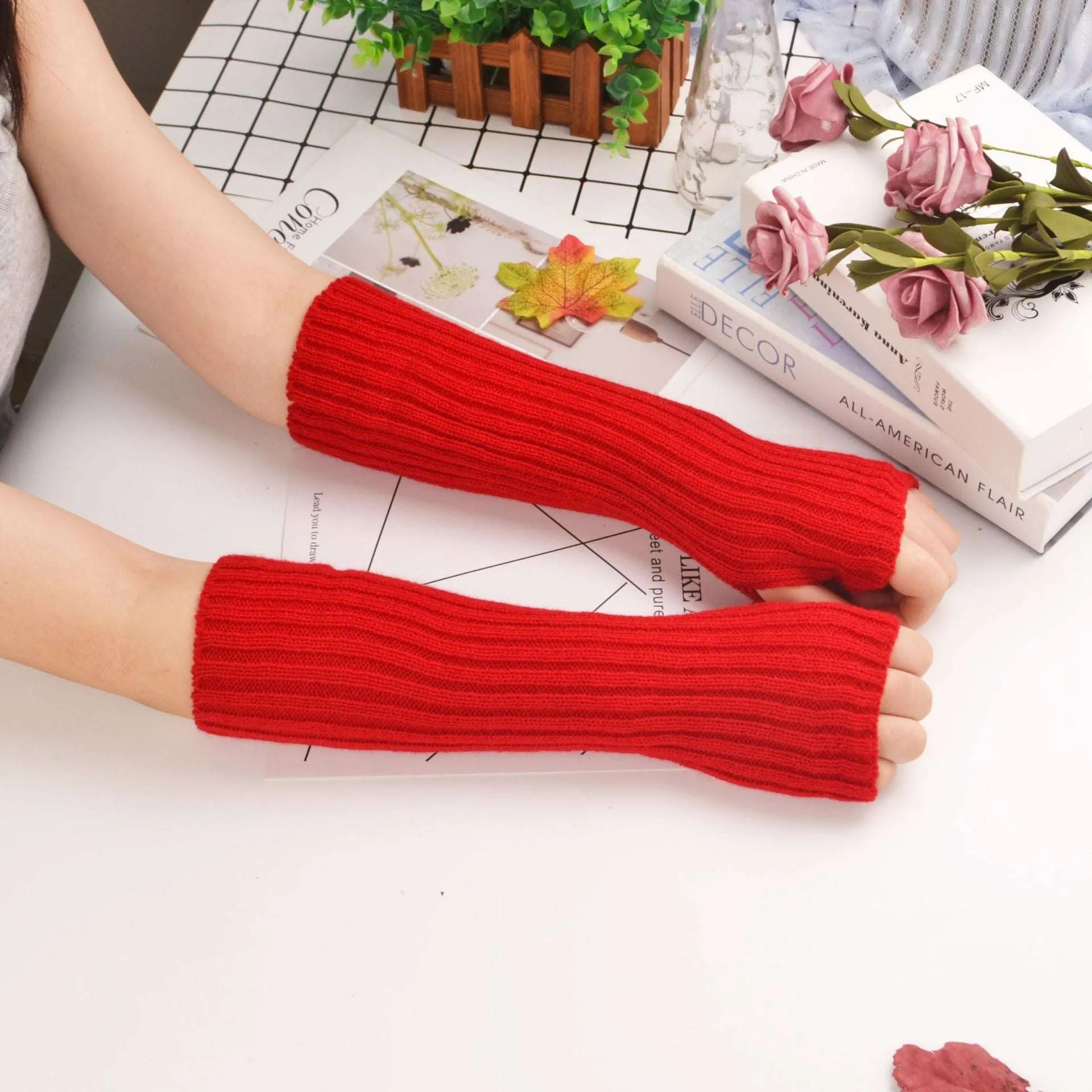 Rainbow Cozy Arm Warmers