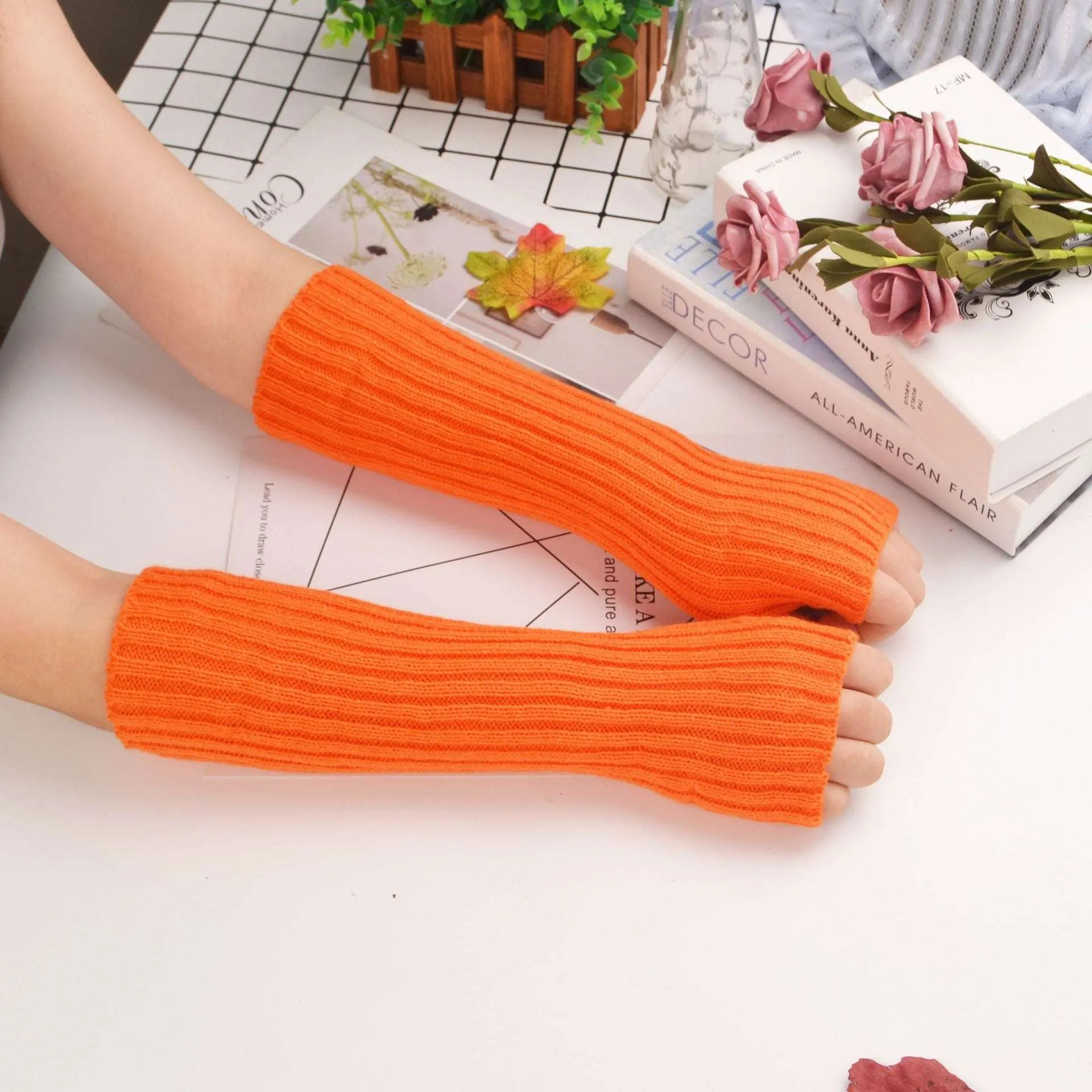 Rainbow Cozy Arm Warmers