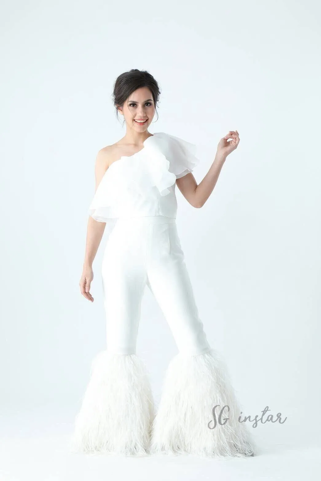 SGinstar Meya ostrich feathers pants