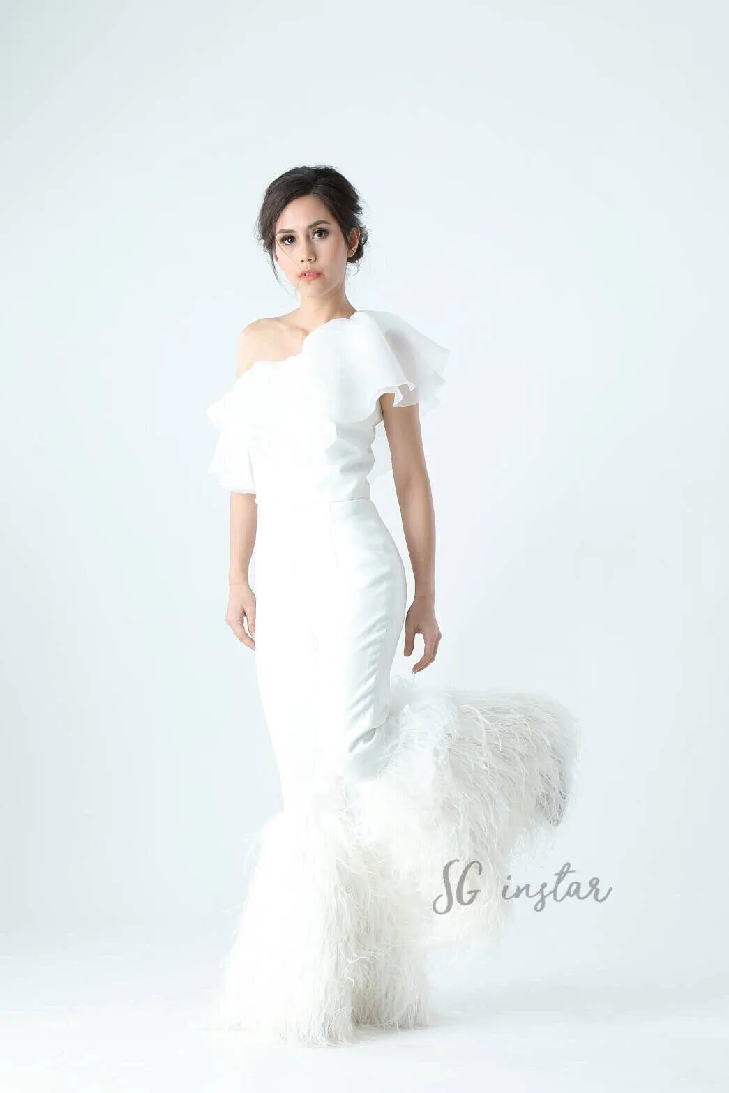 SGinstar Meya ostrich feathers pants