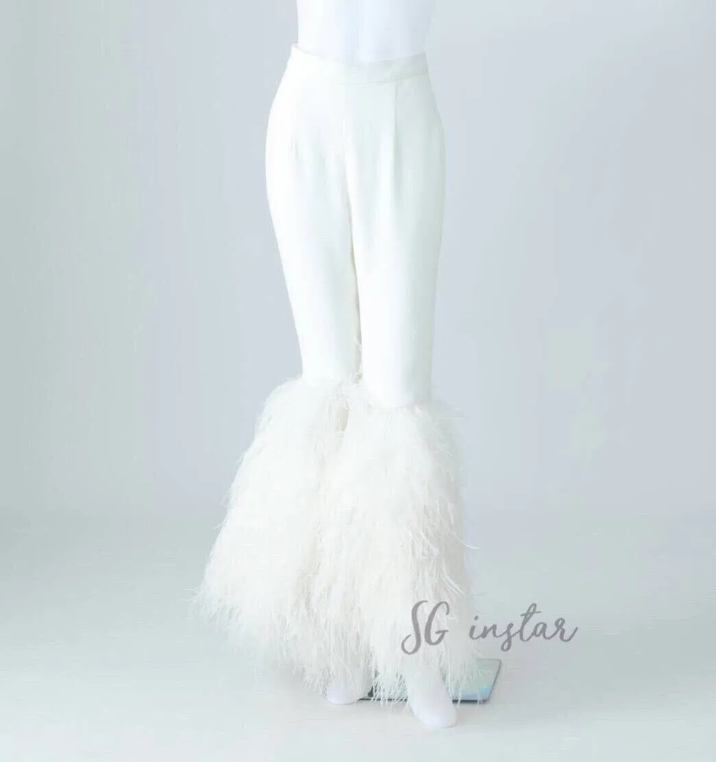 SGinstar Meya ostrich feathers pants