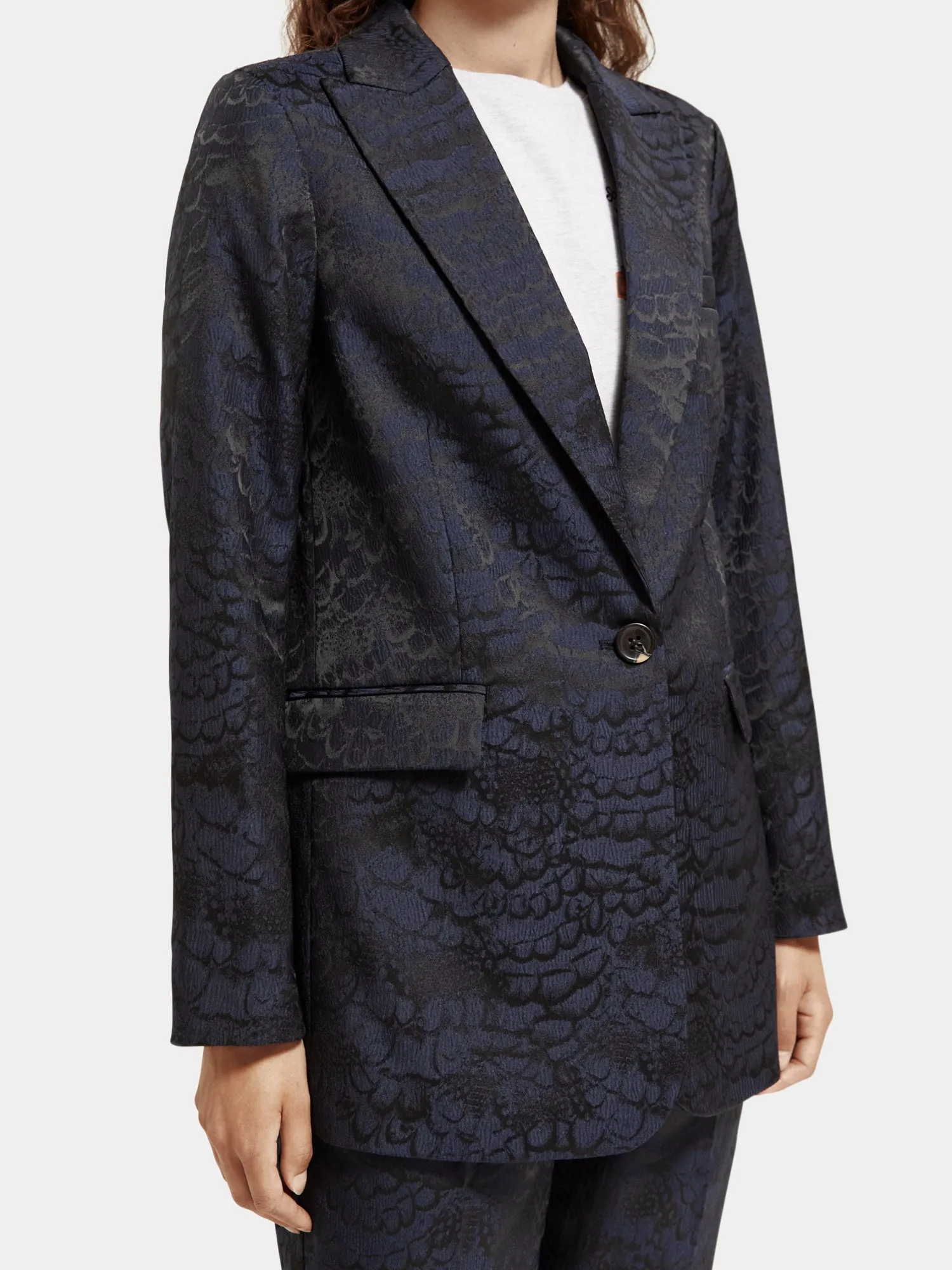 Single-breasted jacquard blazer