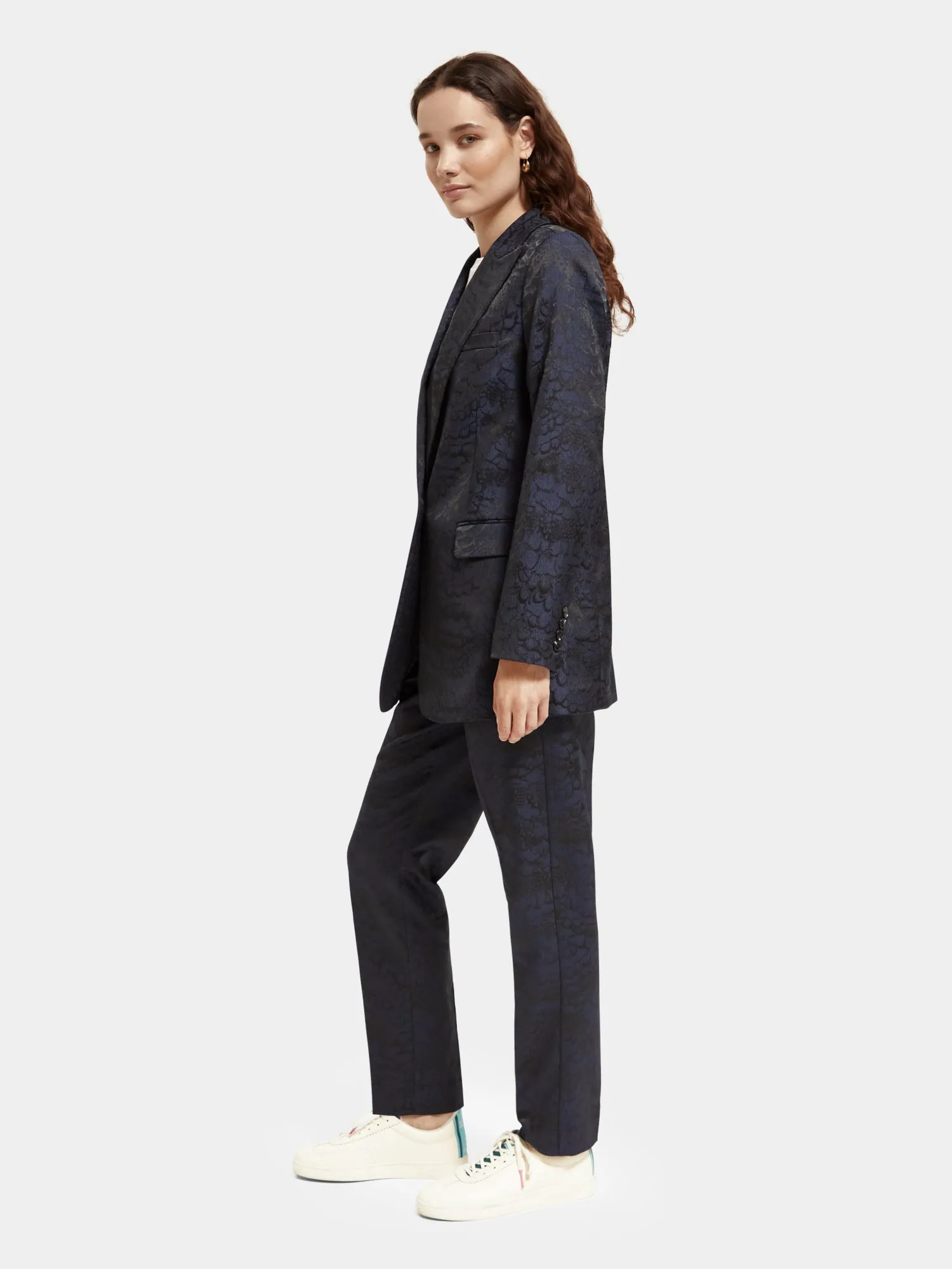 Single-breasted jacquard blazer