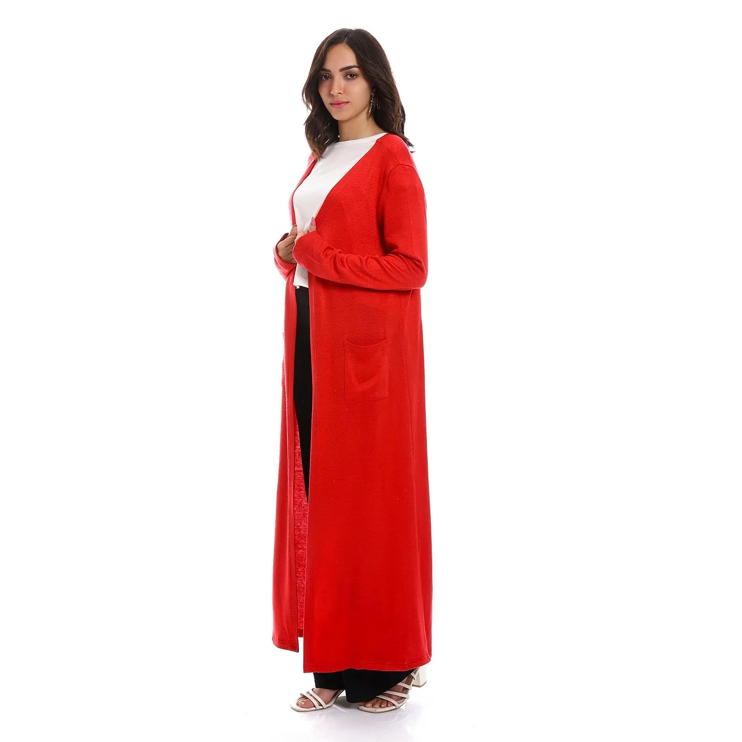 Slip On Open Neckline Cardigan - Kady