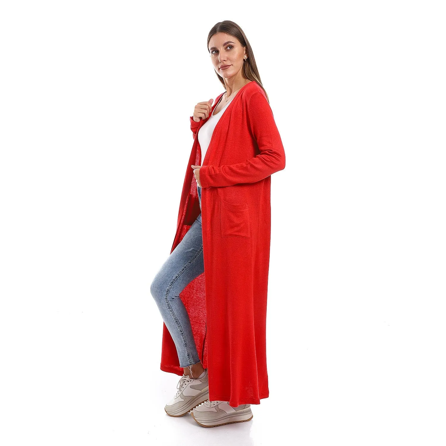 Slip On Open Neckline Cardigan - Kady