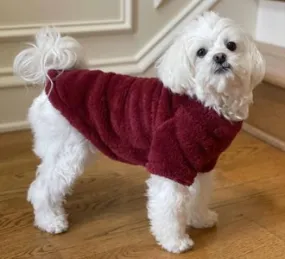 Soft Plush Dog Pullover - Burgundy